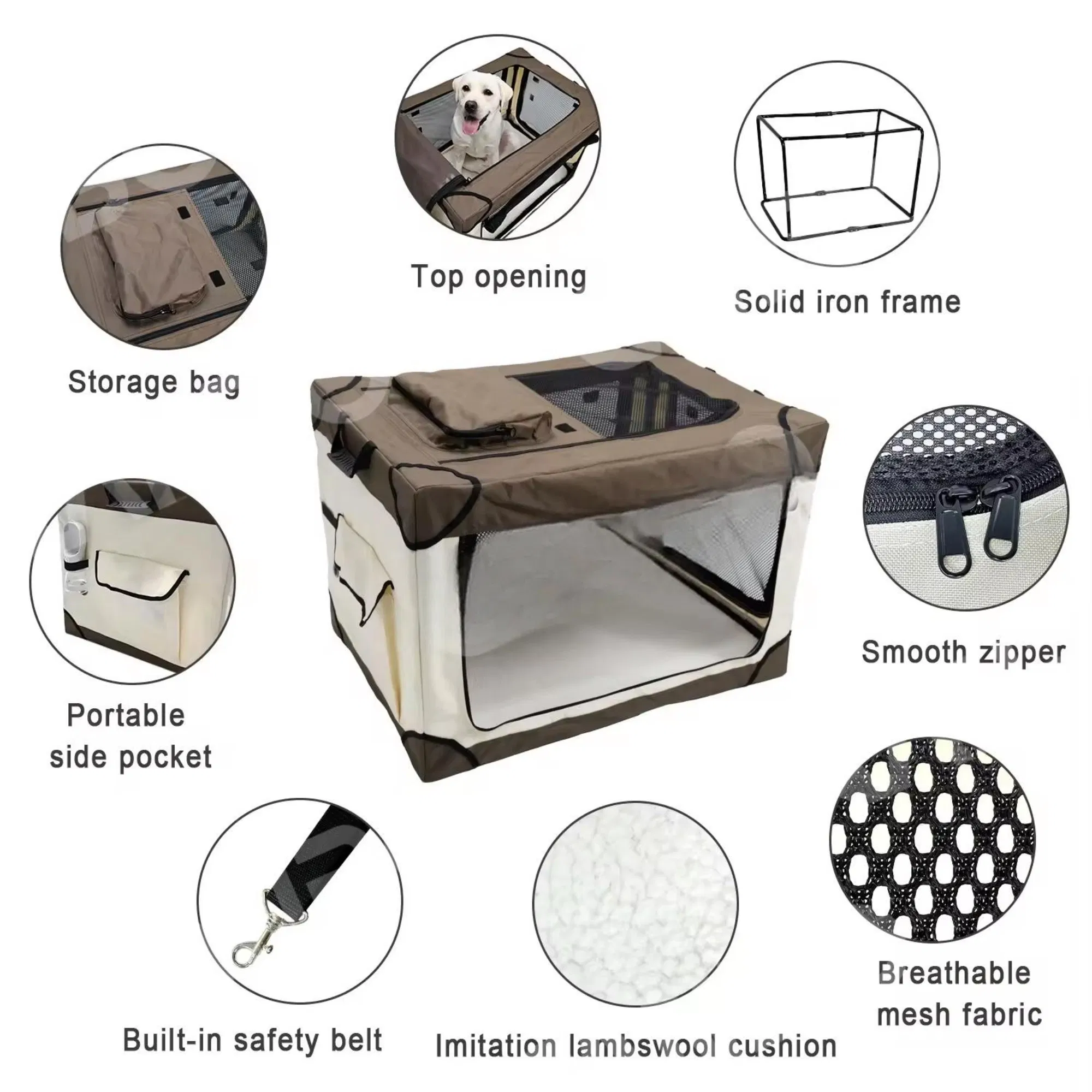 Portable Foldable Pet Travel Crate Handheld Dog &amp; Cat Carrier Versatile Handheld Pet Carrier Indoor &amp; Outdoor Travel Crate