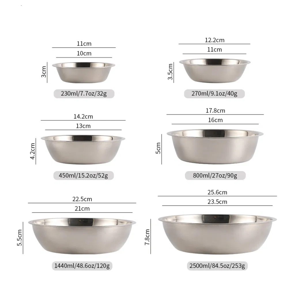 Stainless Steel Kitchen Sink Single Two Bowls with Double Bowl Pet Dog Mixing Bowl with Lid