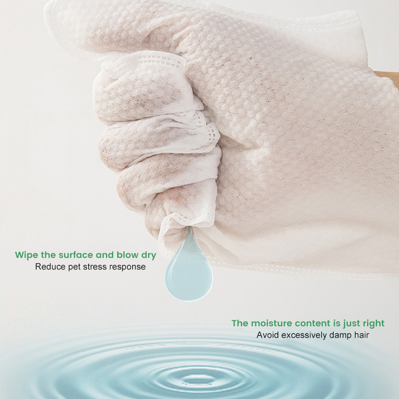 Deodorizing Portable Individually Packaged Pet Cleaning Gloves for Daily Body Grooming Cleaning