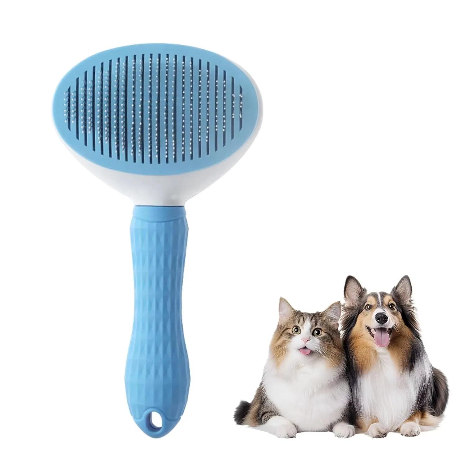 High Quality Stainless Steel Automatic Self-Cleaning Dog Cat Shaving Brush Pet Grooming Comb for Removing Dog Hair