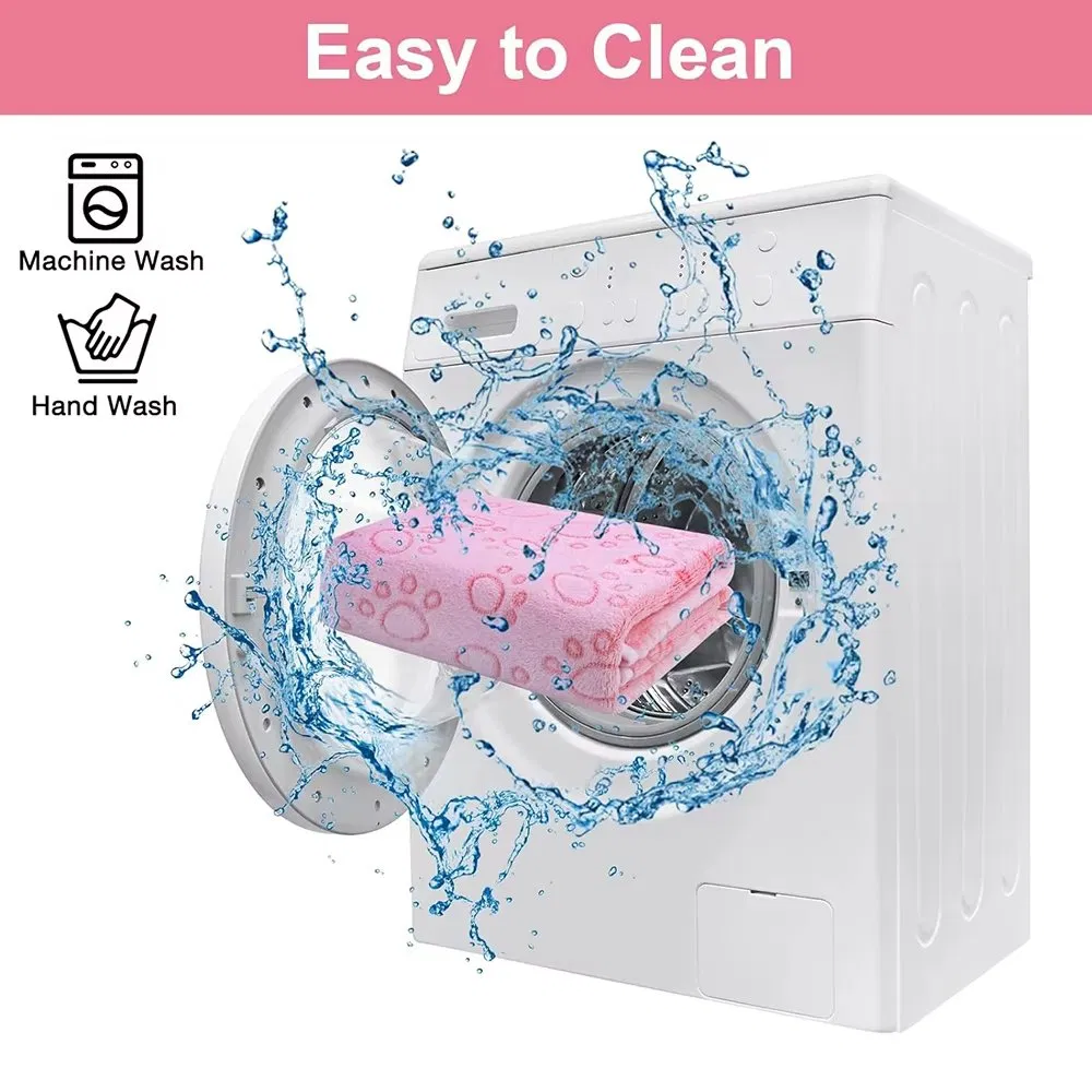 Pink Soft Fluffy High Quality Pet Blanket Cute Paw Print Dog Blanket Pet Mat Warm and Comfortable Blanket for Cat Dogs
