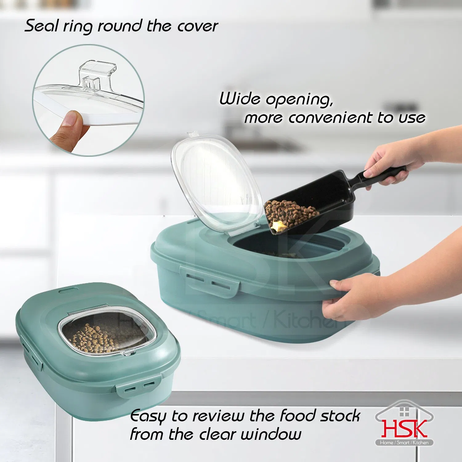 Plastic Folding Dog Food Container Pet Food Storage