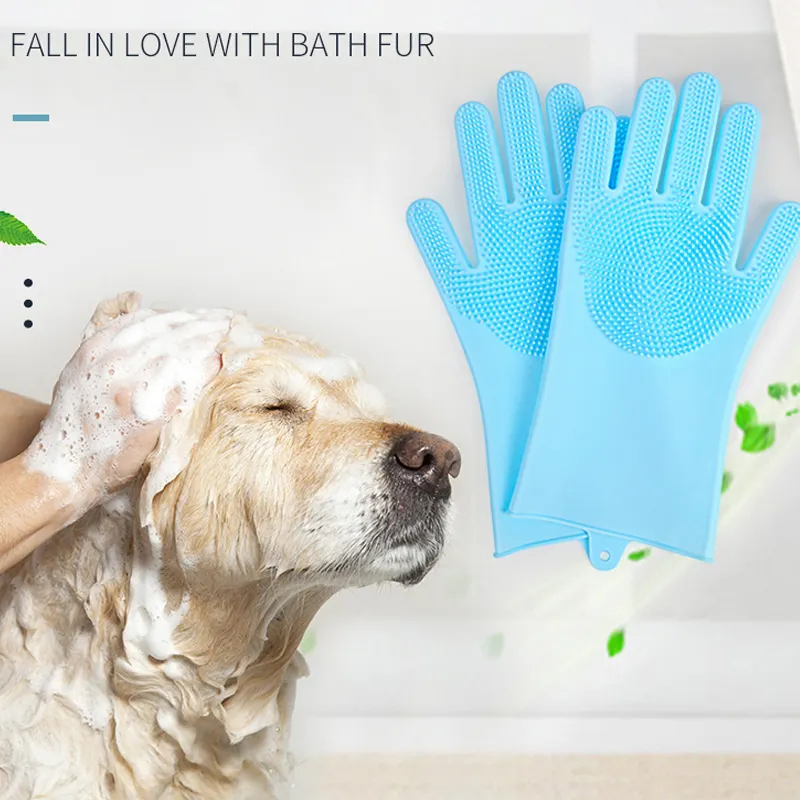 Pet Dog Cat Grooming Cleaning Magic Glove for Pet Dirt Hair Remover Silicone Pet Bath Grooming Glove
