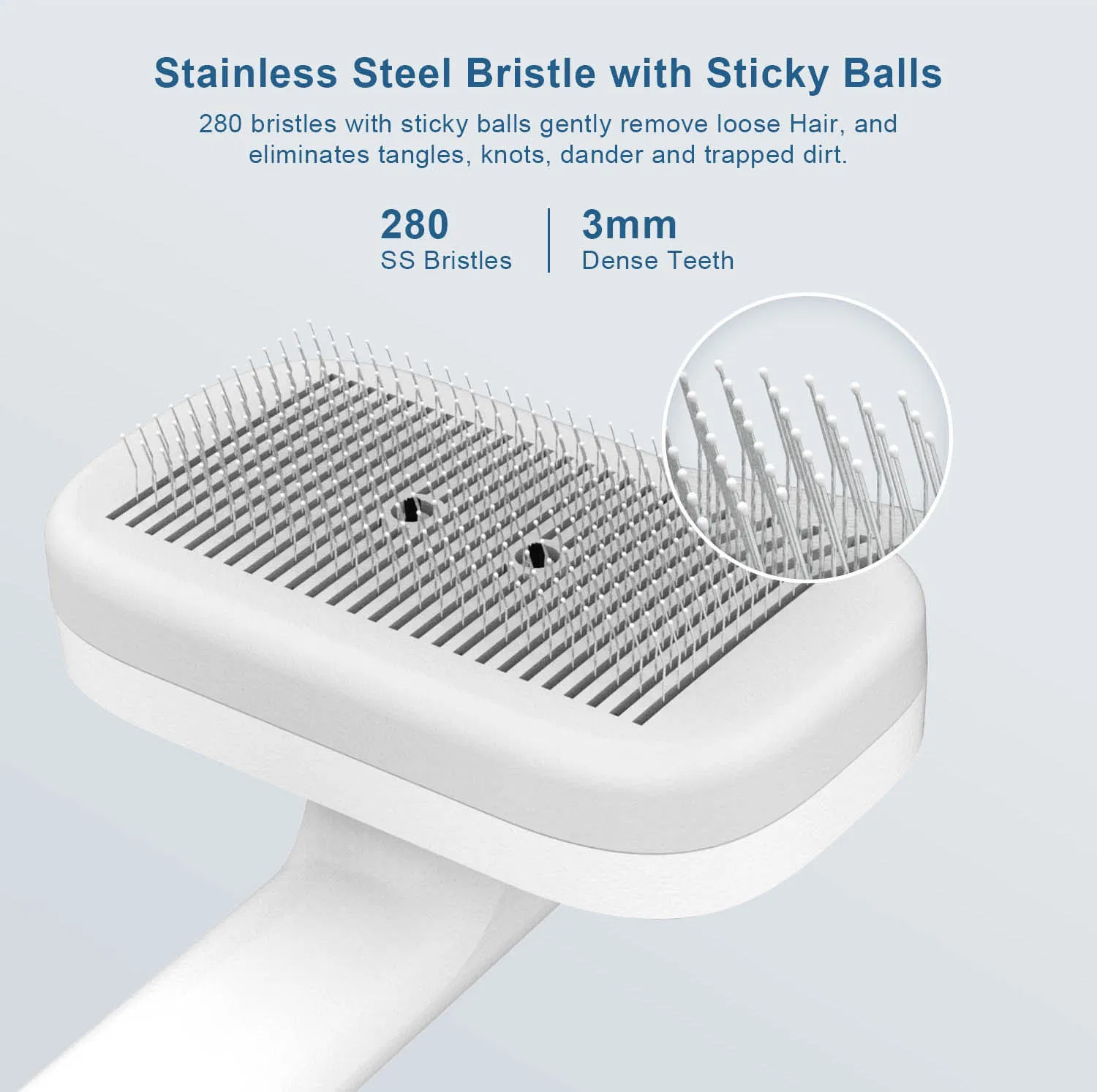 Pet Self-Cleaning Grooming Brush with Negative Ion for Dogs and Cats