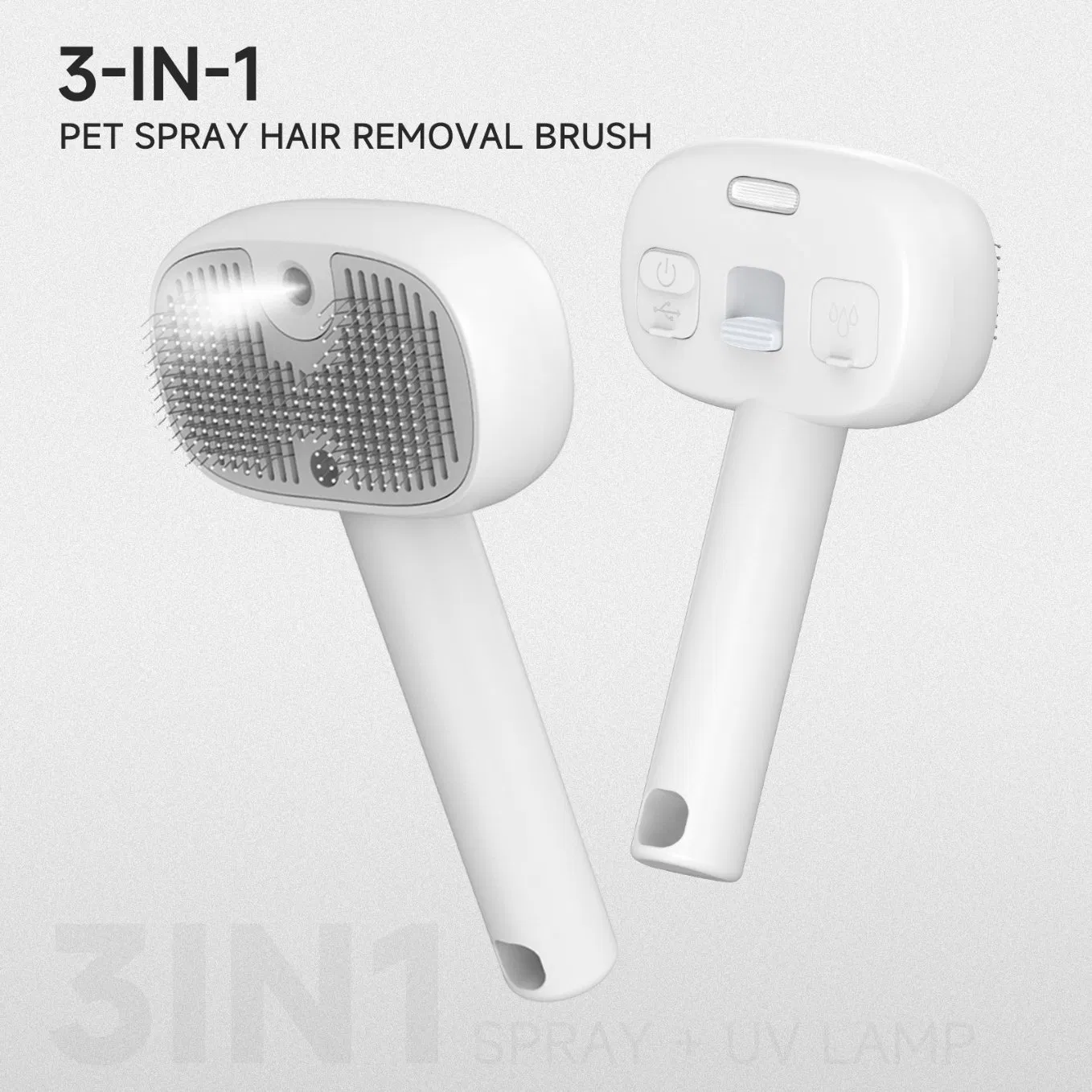 UV Spray Pet Grooming Hair Removal Brush for Dogs/Cats with Detachable Handle
