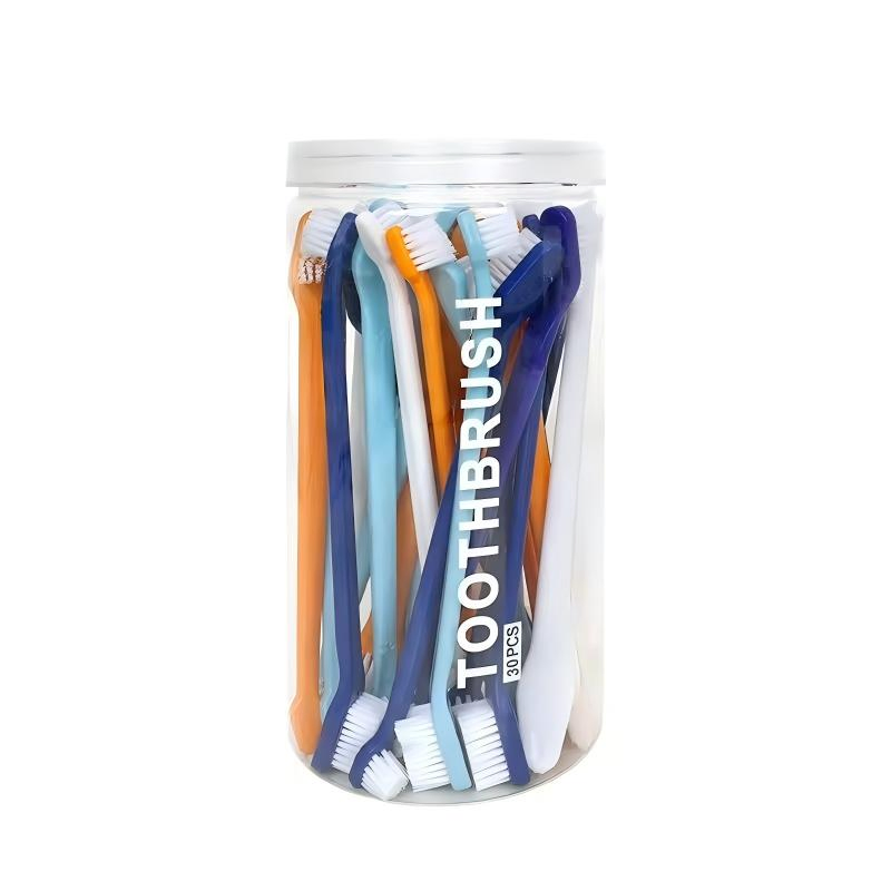 30 PCS/Box Double Headed Pet Toothbrush Soft Bristles Cat Oral Care Brushes Teeth Cleaning Brush for Dogs Dental Care