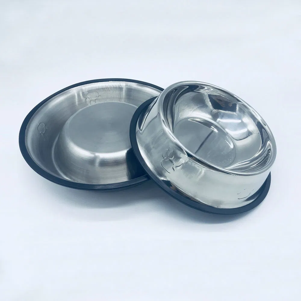 Anti-Skid Stainless Steel Pet Food Water Bowl Dog Feeder Without Logo Printing