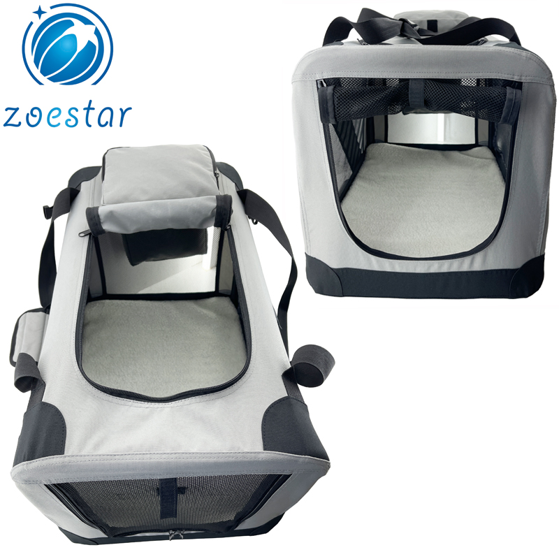 XL Crate Large Collapsible Soft Pets Carrier for Travel with Bottle Slot