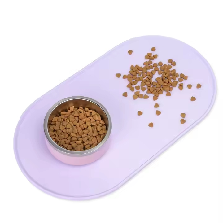 Silicone Pet Meal Mat Waterproof Food Grade Silicone Placemat Pet Cat &amp; Dog Food &amp; Water Feeding Bowl Tray Pad Mat Placemat
