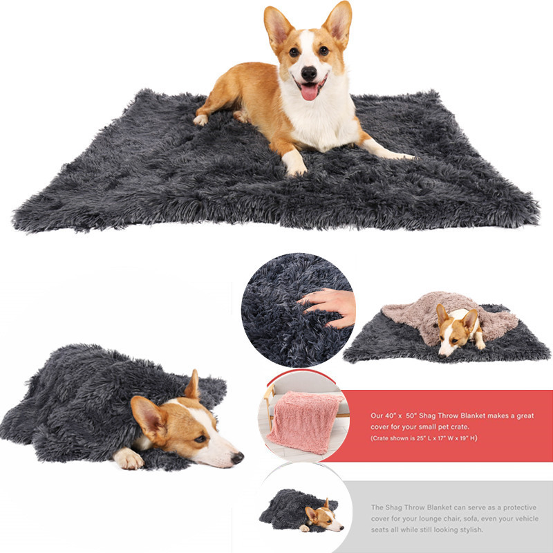Winter Pet Blanket Thickened Warm Solid Color Luxury Double-Sided Throws Dog Blanket Bed Cat Sleeping Blanket
