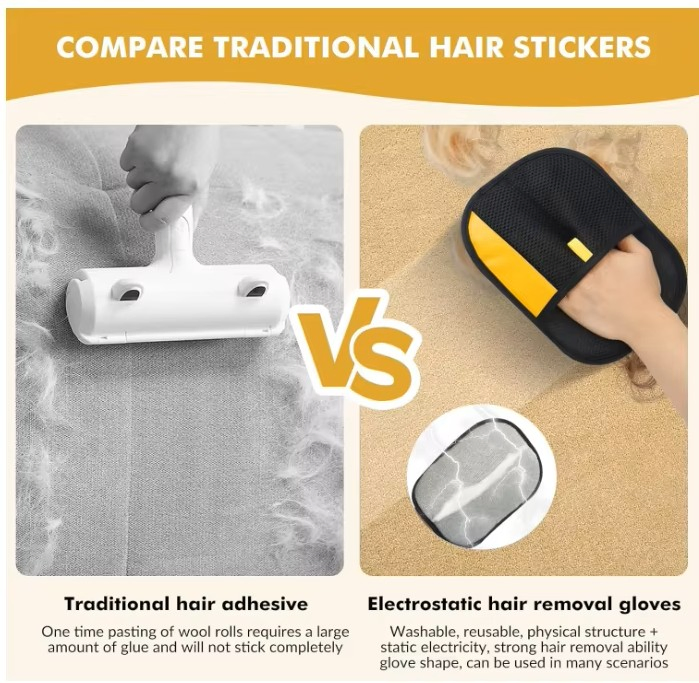 New Design Dog Cat Gloves Pet Grooming Removal Fur Gloves Hair Remover for Dogs