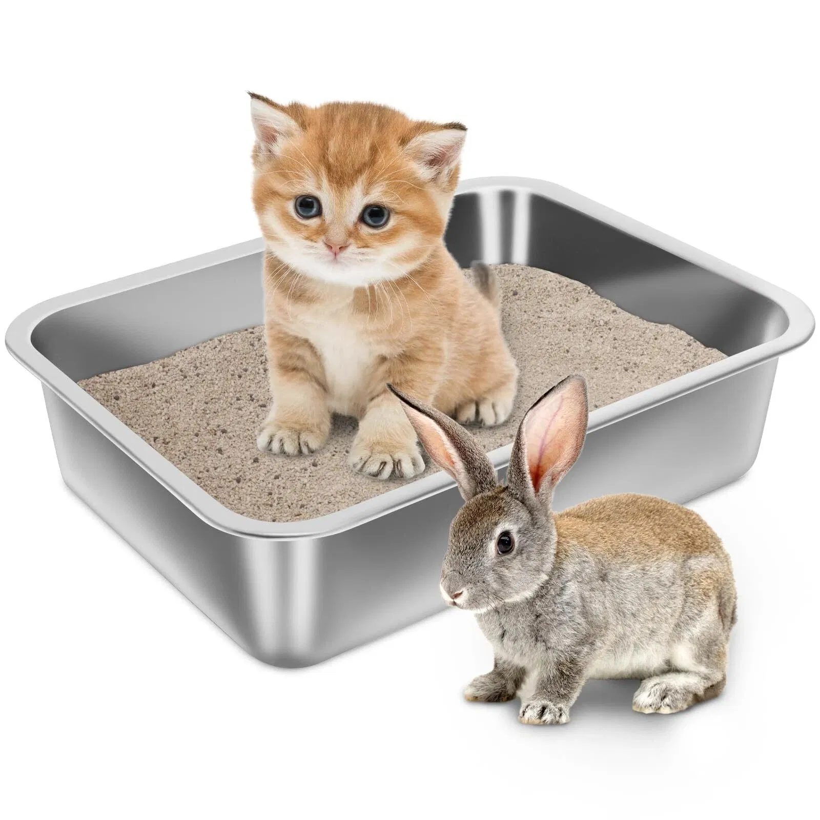 Pet Supply Self-Cleaning Cat Litter Box with Never Absorbs Odors, Stain Free, Rustproof