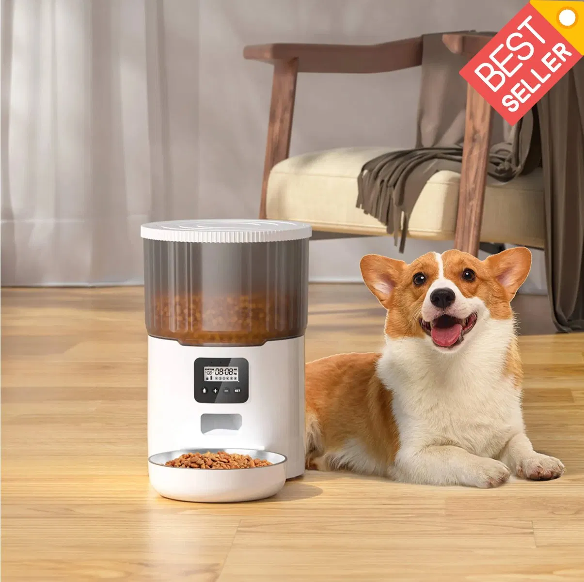 Amazon Auto 4L WiFi APP Automatic Microchip Smart Pet Cat Feeder for Cats