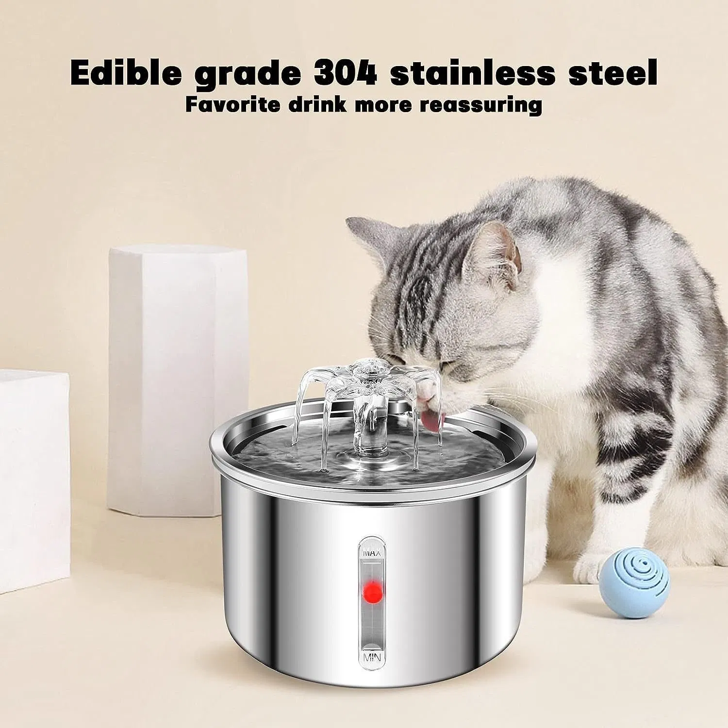 High Quality Stainless Steel Intelligent Fountain Automatic Circulation Pet Water Dispenser Feeder Cat Water Bowl Fountain