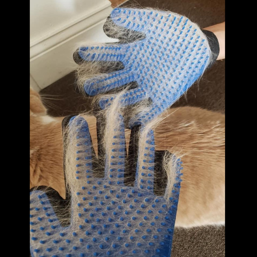 Gentle Deshedding Brush Glove Pet Grooming Glove