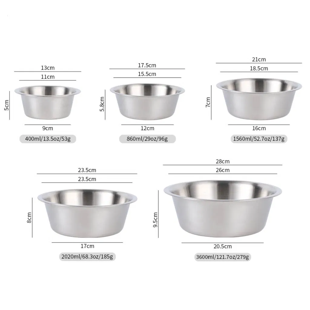 Stainless Steel Kitchen Sink Single Two Bowls with Double Bowl Pet Dog Mixing Bowl with Lid