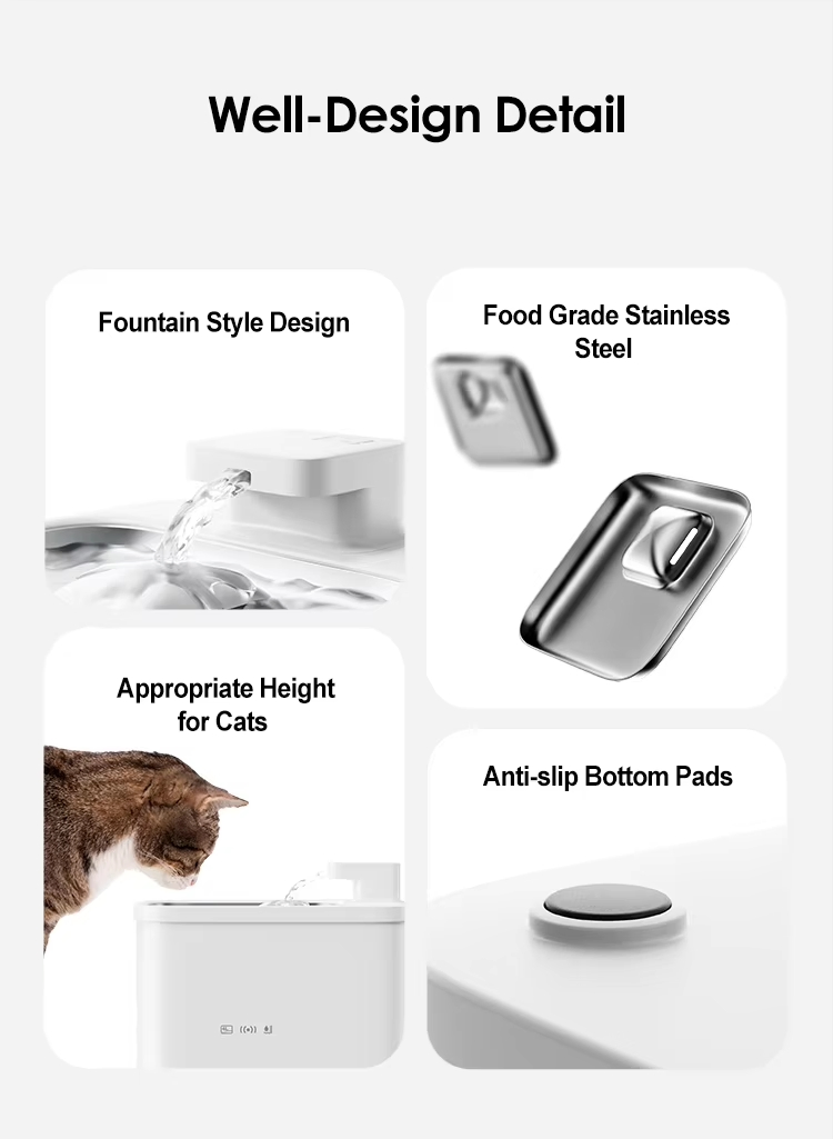 Lasting Power Water Shortage Warning Pet Water Fountain for Dog