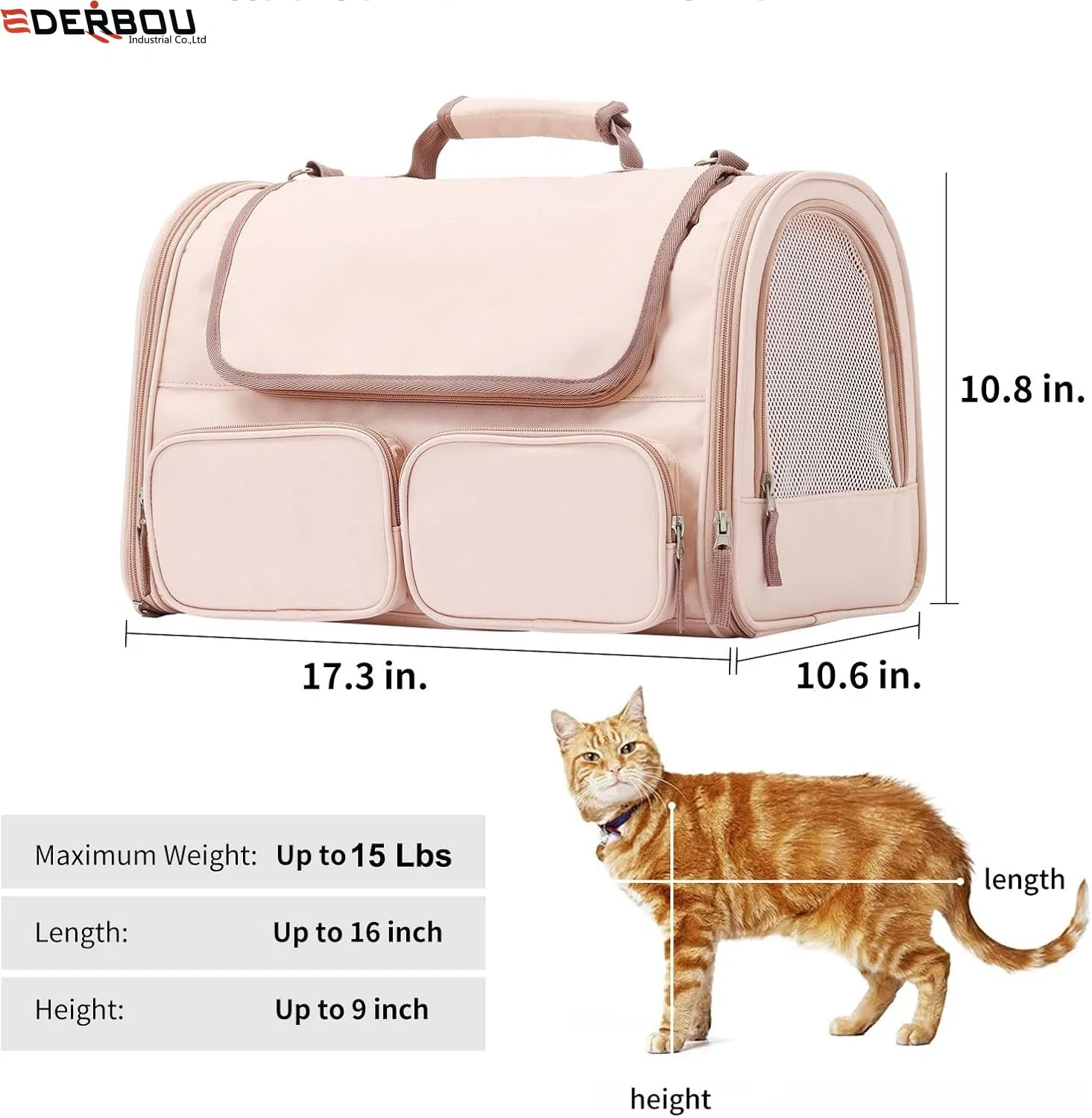 Pet Carrier for Large Cats, Soft-Sided Cat Carrier for Medium Big Cats and Puppy up to 20lbs, Washable Dog Carrier Privacy Protection for Home Outdoor Travel