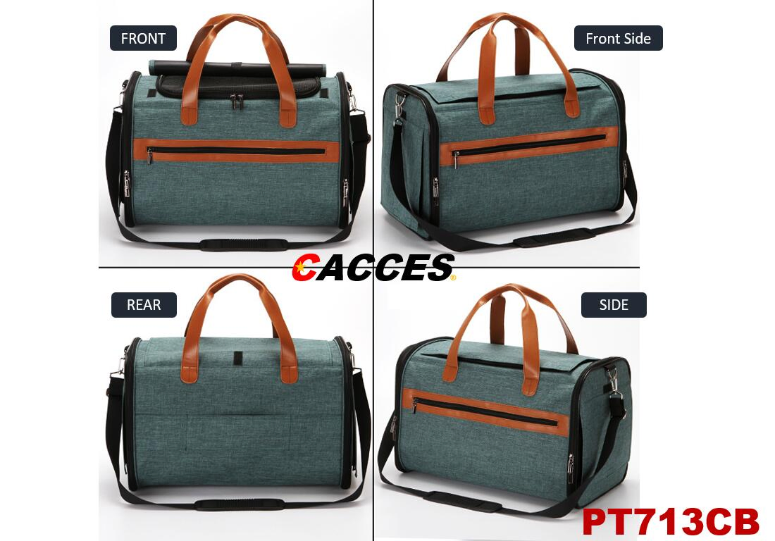 Cat Carrier Airline Approved,Foldable Pet Carrier,Soft-Sided Pet Travel Carrier for Cat Dog Puppy Comfort Portable Foldable Pet Bag,(M/L Sizes, BLUE/Gray/Brown)