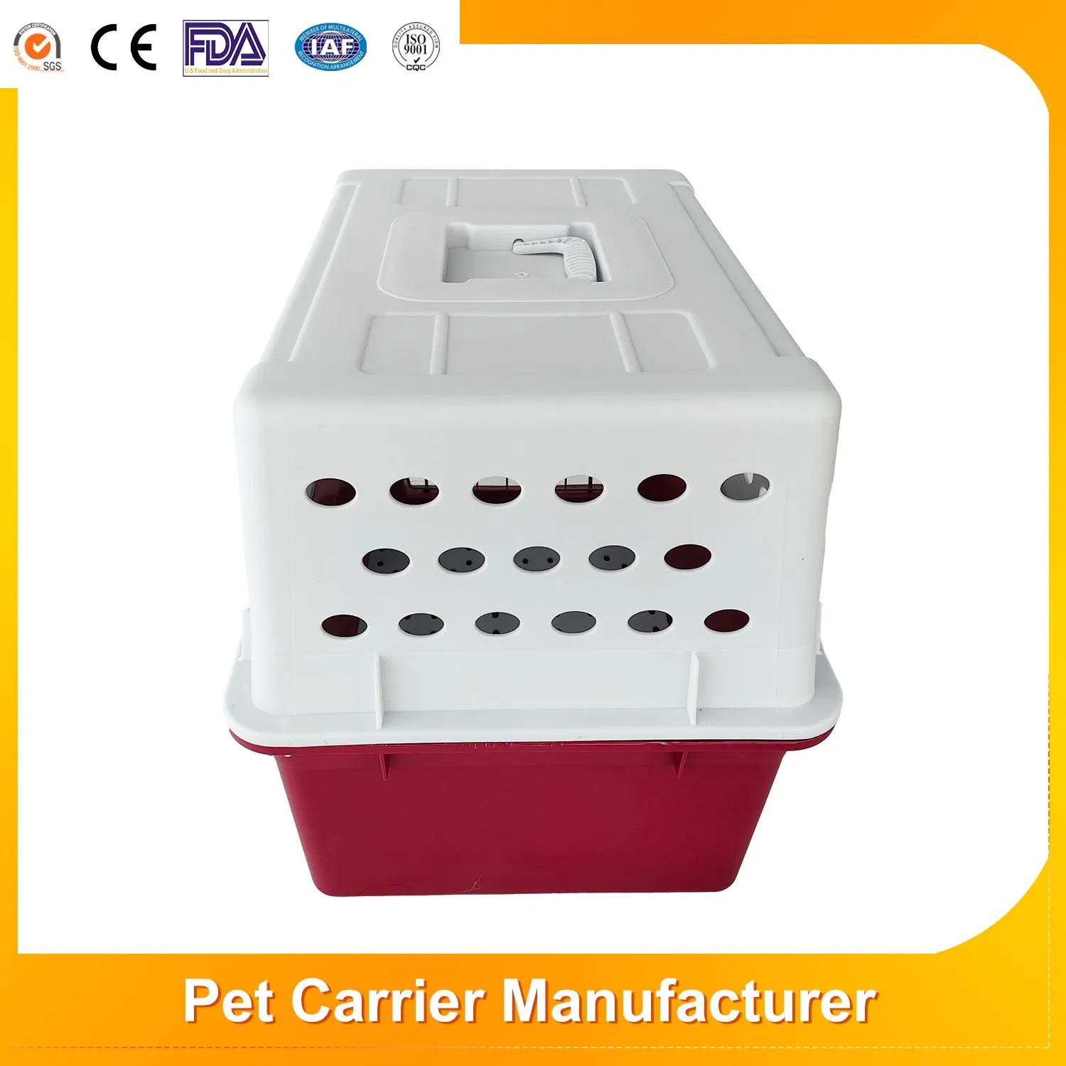 Portable Cat Carrier Airline Approved Large Plastic Pet Dog Cat Kennel Crate Pet Travel Carrier