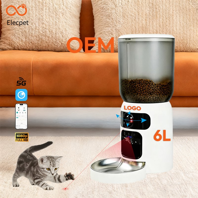 Dual-Lens Laser Pet Amusing Mobile Detection Smart Pet Feeder