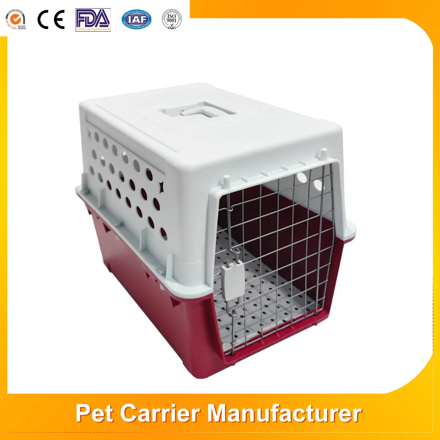 Portable Cat Carrier Airline Approved Large Plastic Pet Dog Cat Kennel Crate Pet Travel Carrier
