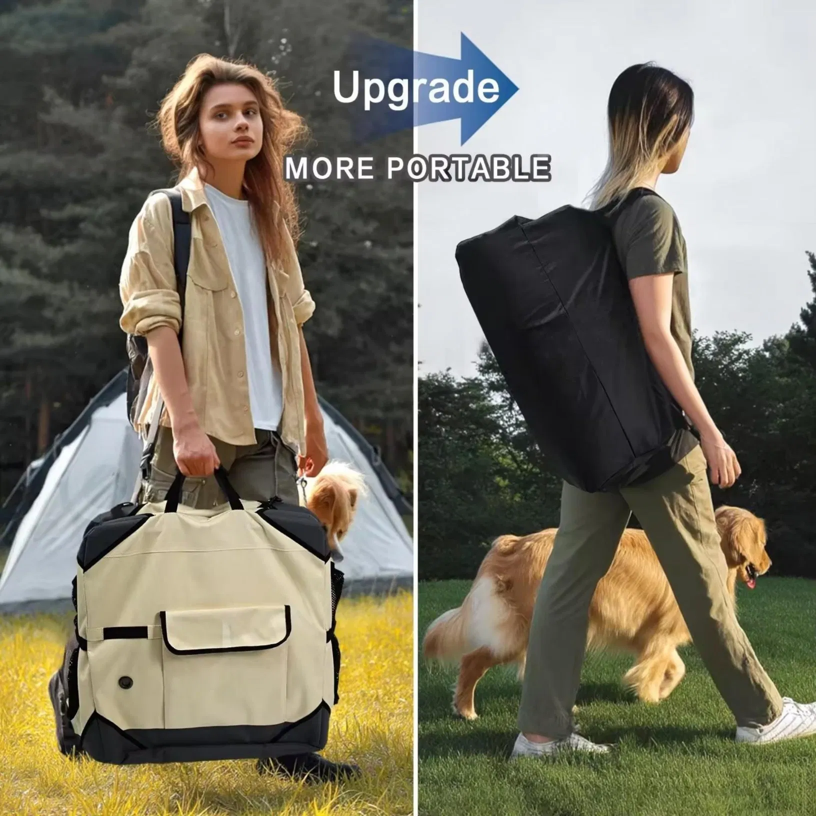 Portable Foldable Pet Travel Crate Handheld Dog &amp; Cat Carrier Versatile Handheld Pet Carrier Indoor &amp; Outdoor Travel Crate