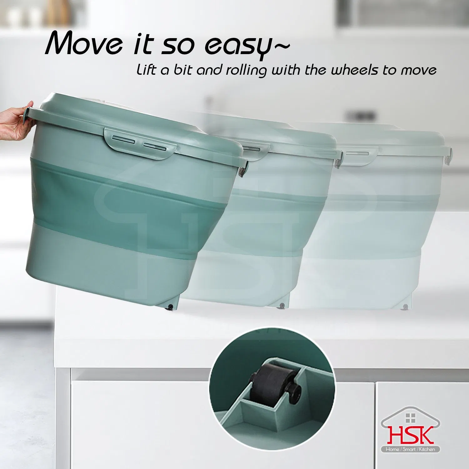 Plastic Folding Dog Food Container Pet Food Storage