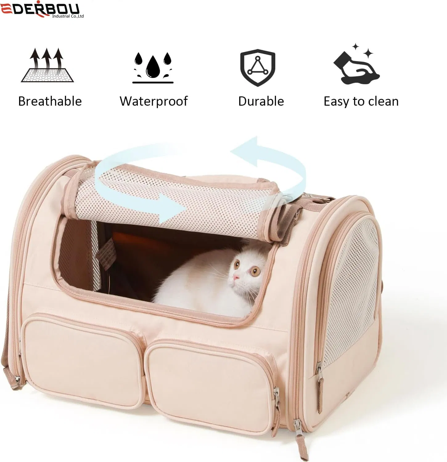 Pet Carrier for Large Cats, Soft-Sided Cat Carrier for Medium Big Cats and Puppy up to 20lbs, Washable Dog Carrier Privacy Protection for Home Outdoor Travel