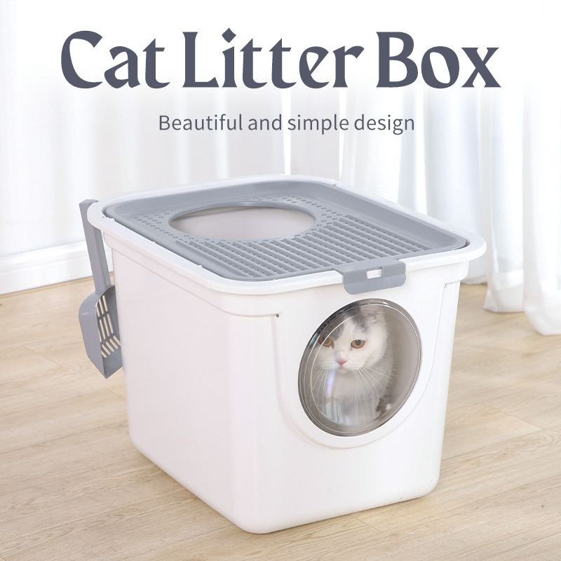 Pet Grooming Cat Litter Box Cat Toliet Cleaning Box