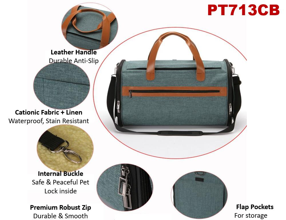 Cat Carrier Airline Approved,Foldable Pet Carrier,Soft-Sided Pet Travel Carrier for Cat Dog Puppy Comfort Portable Foldable Pet Bag,(M/L Sizes, BLUE/Gray/Brown)