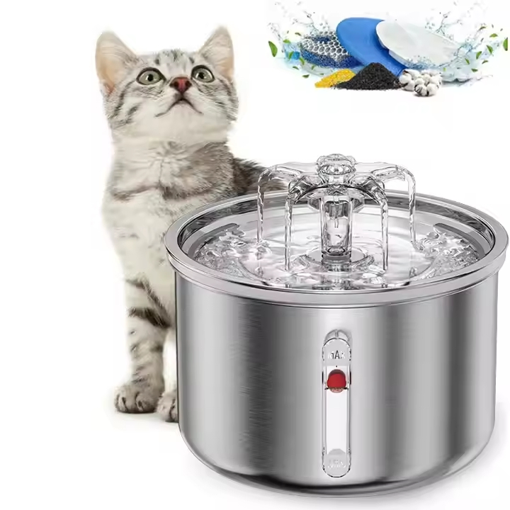 High Quality Stainless Steel Intelligent Fountain Automatic Circulation Pet Water Dispenser Feeder Cat Water Bowl Fountain