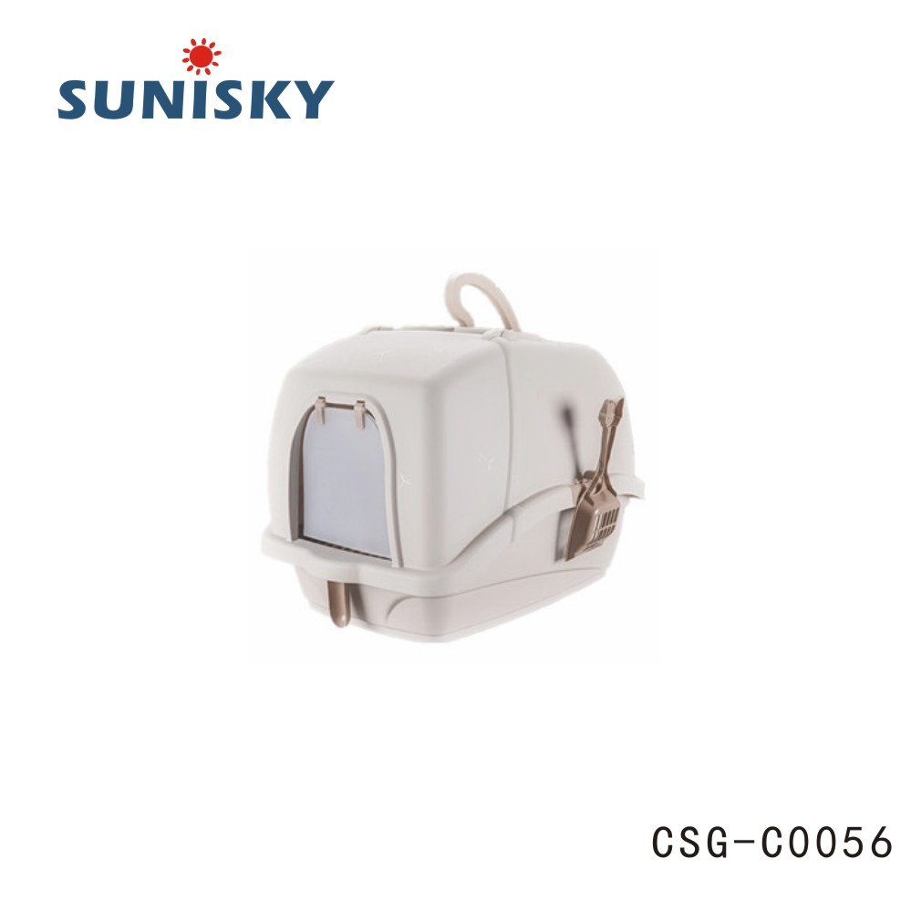Csg-C0056 Excellent Quality Pet Toilet Box Enclosed Hooded Cat Litter Box with Door