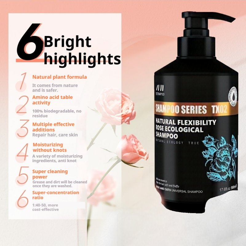 Rose Softening Shampoo Pet Care Whitening Grooming Manufacturer Cleaning Shower Gel Natural