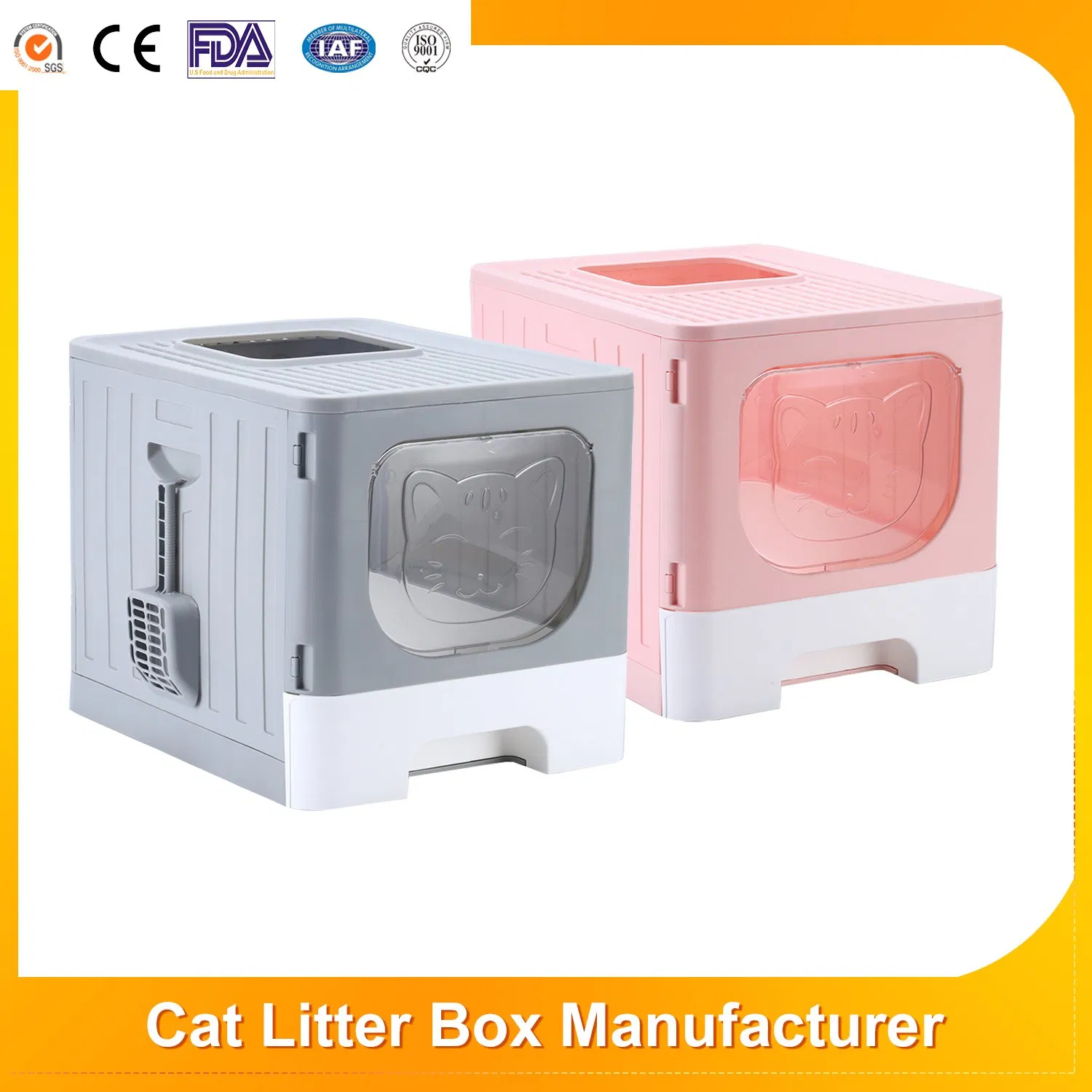 Eco-Friendly Polypropylene Plastic Cat Toilet Sandbox Odorless Large Space Caja De Arena PARA Gatos Pet Best Litter Box for Cats