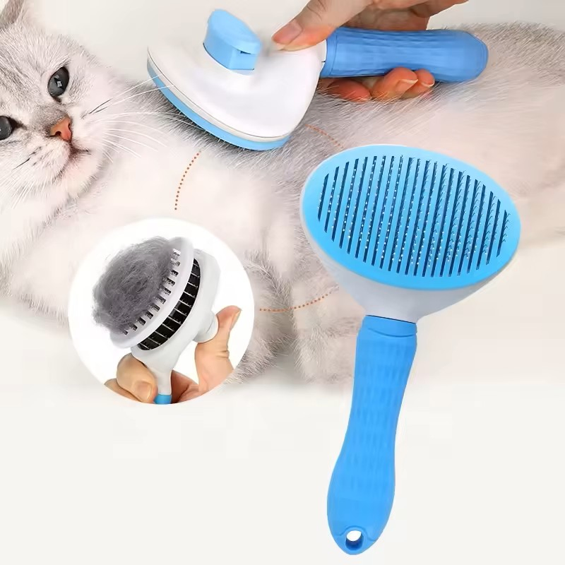 Skin-Friendly Pet Deshedding Brush for Easy Grooming Soft Handle