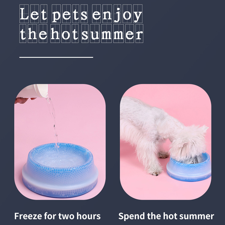 Dog Cooling Bowl Pet Freezable Ice Chilly Food Water Bowl