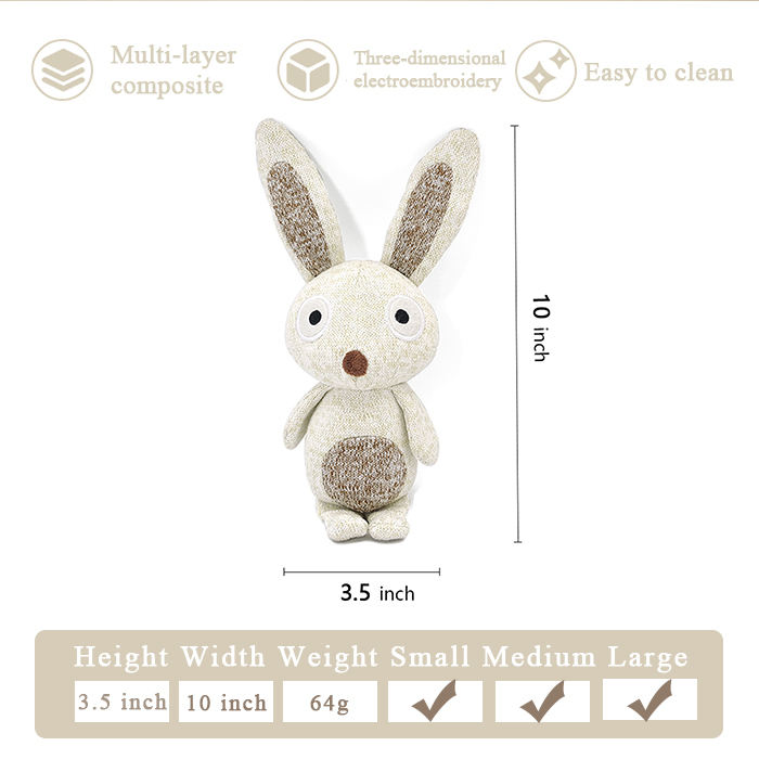Pet Toys Manufacturers Rabbit Soft Stuffed Chew Squeaky Luxury Custom Bunny Plush Toy Small Knit Dog Toy