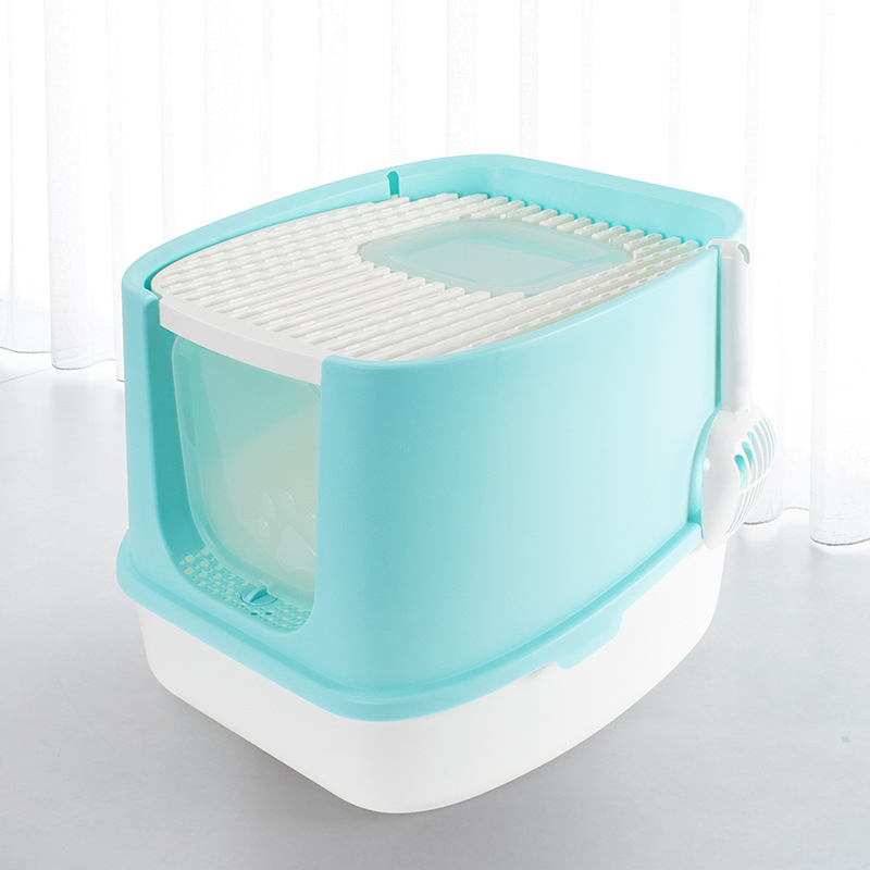 Detachable Plastic Pet Litter Box Semi-Closed Anti-Splash Reusable Cat Bedpans Pet Toilet Cleaning Supplies