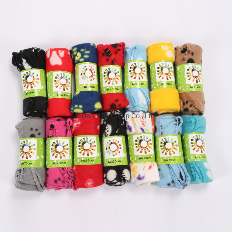 Lovely Pet Dogs Cats Blanket Soft Winter Warm Fleece Paw Print Design Pet Puppy Sofa Mat Towel Blankets