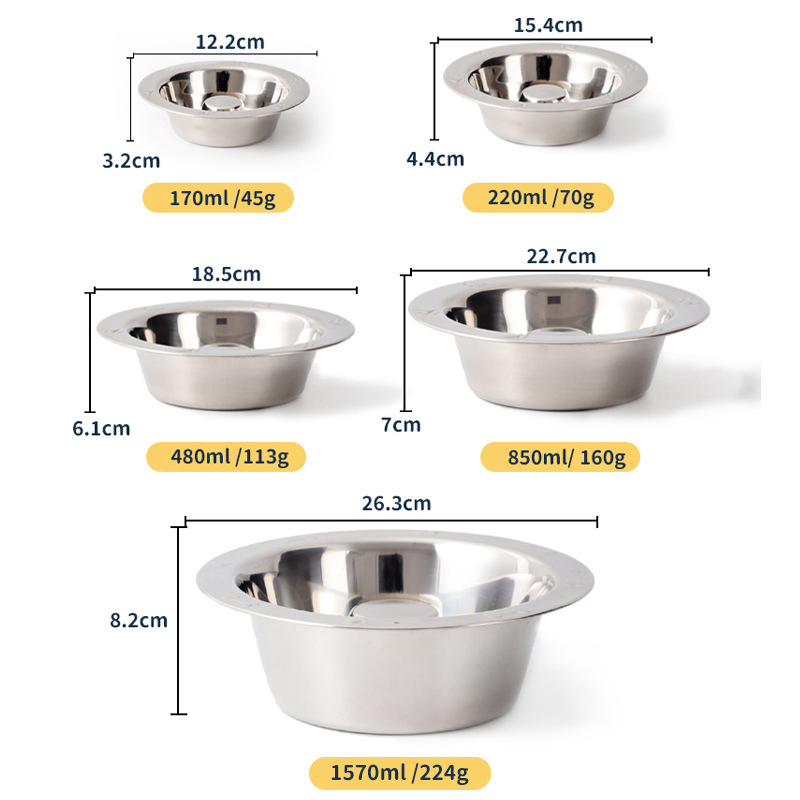 Stainless Steel Kitchen Sink Single Two Bowls with Double Bowl Pet Dog Mixing Bowl with Lid