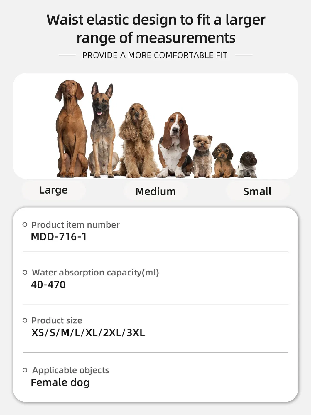 Reusable Washable Male Pet Dog Diaper