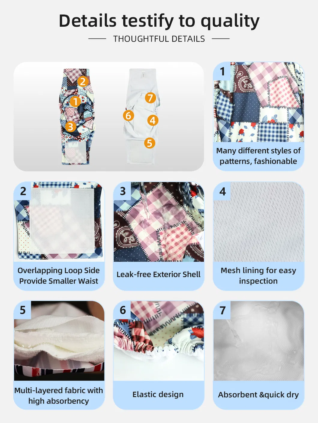 Reusable Washable Male Pet Dog Diaper