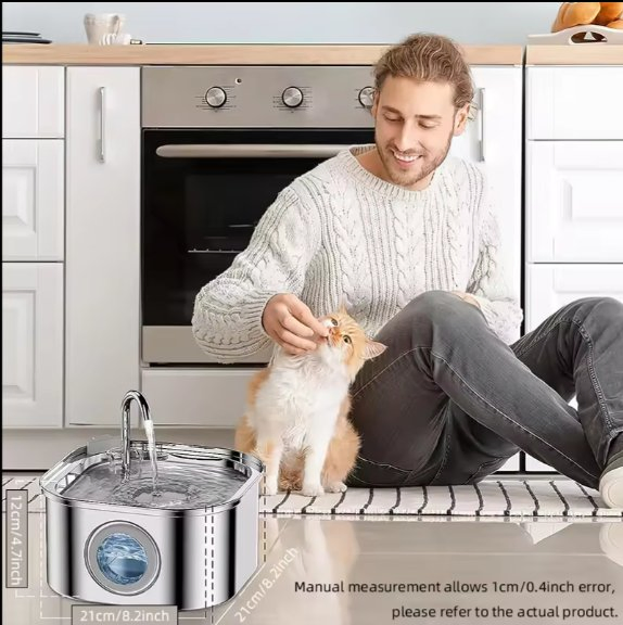 Stainless Steel Cat Water Fountain 3.2L Pet Water Fountain Dog Water Dispenser Automatic Cat Fountain Dog Bowls Cat Products