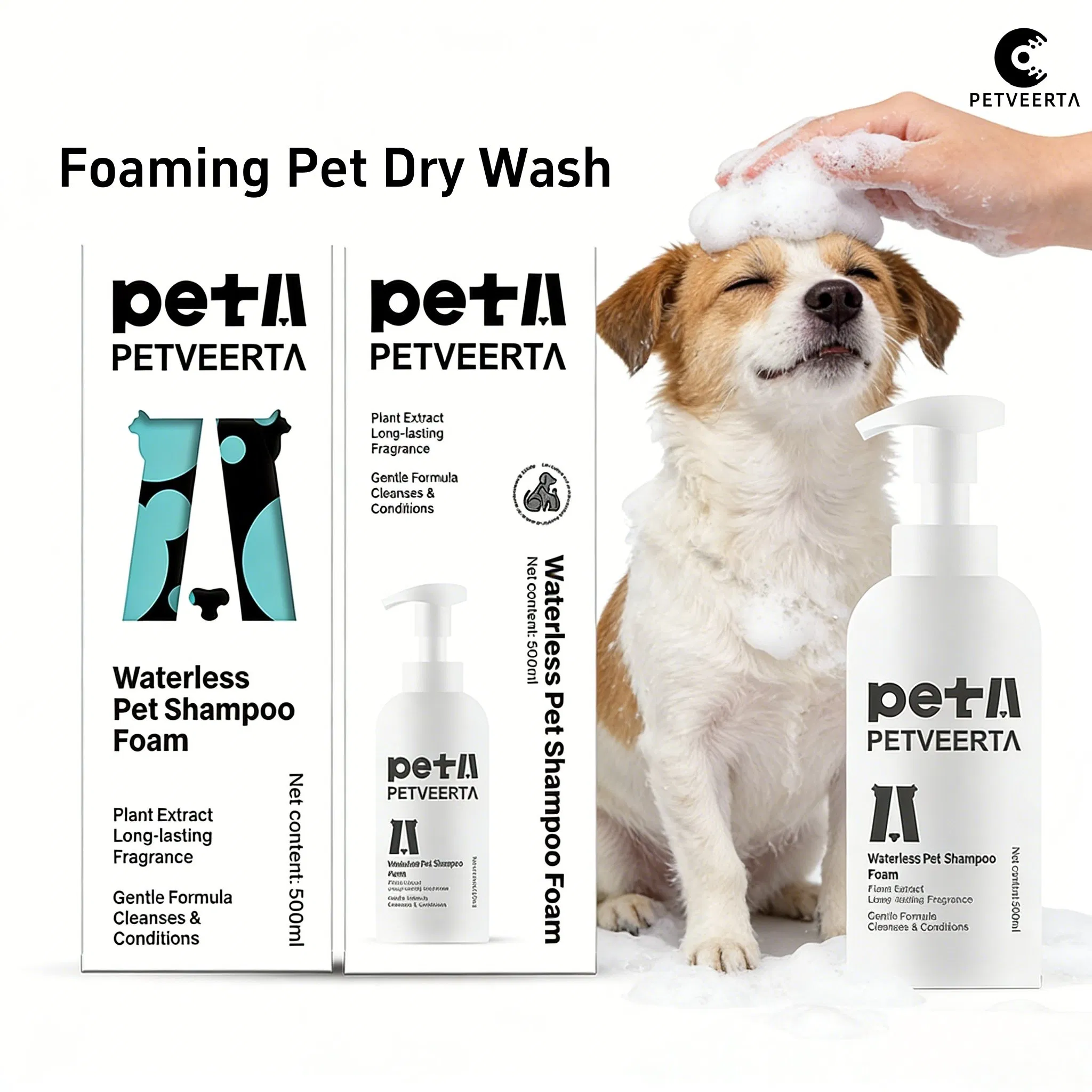 Healthy Pet Care Tearless Formula Gentle Cleansing Pet Waterless Foam Shampoo