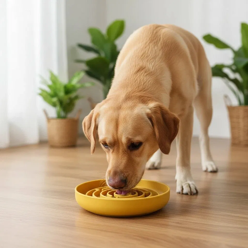 Non-Slip Slow Feeder Dog Bowl, Eco-Friendly Maze Puzzle Feeder Wholesale FDA Food Grand Silicone Pet Plate Dog Dishes