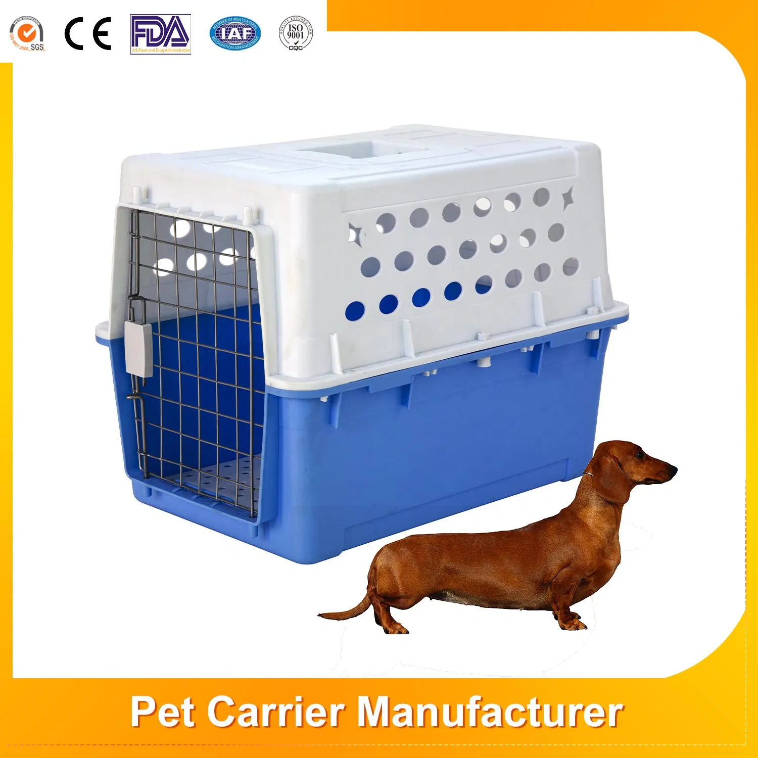 Portable Cat Carrier Airline Approved Large Plastic Pet Dog Cat Kennel Crate Pet Travel Carrier