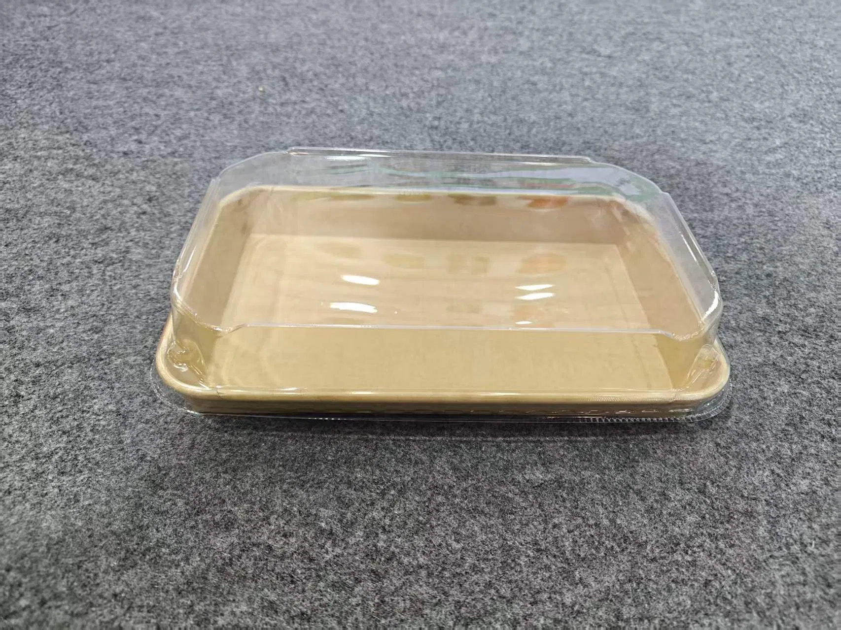 Hot Sale Rectangular Paper Food Bowl with Clear Dome Pet Lid