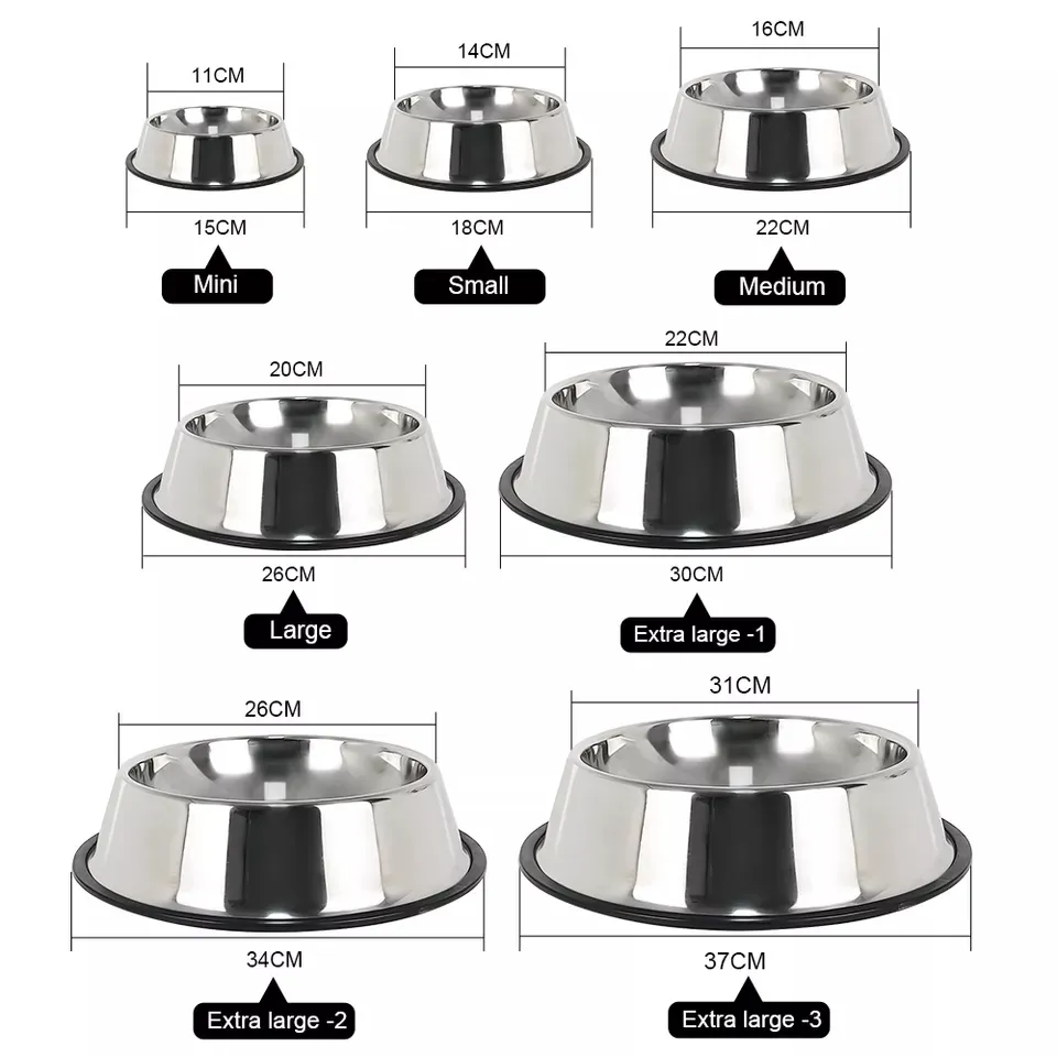 Metal Rubber Base Cat Bowl