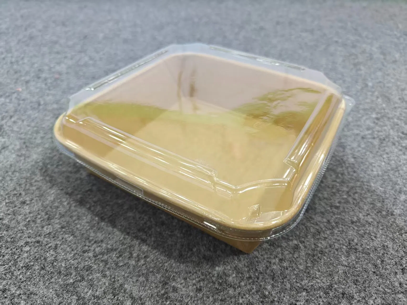 Hot Sale Rectangular Paper Food Bowl with Clear Dome Pet Lid